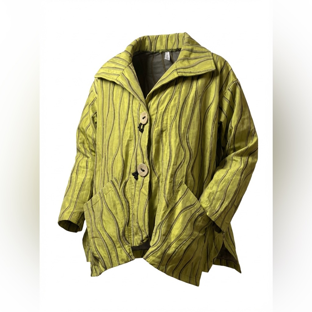 ✨🧥 XIAO 100% Silk Striped Statement Jacket Size S 🧥✨